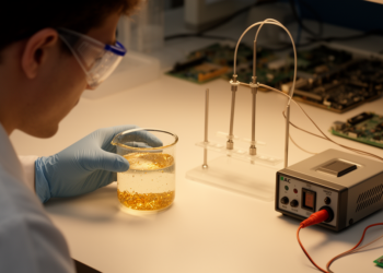 Gold Recovered from Electronic Waste Using Only Salt Water and AC Electrolysis