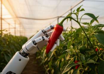 Robot Hand Mimics Human Fingers to Pick Chili Peppers Without Damage