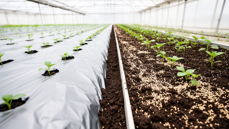 Plastic mulch and microbial inoculants steer greenhouse soil microbes in opposite directions