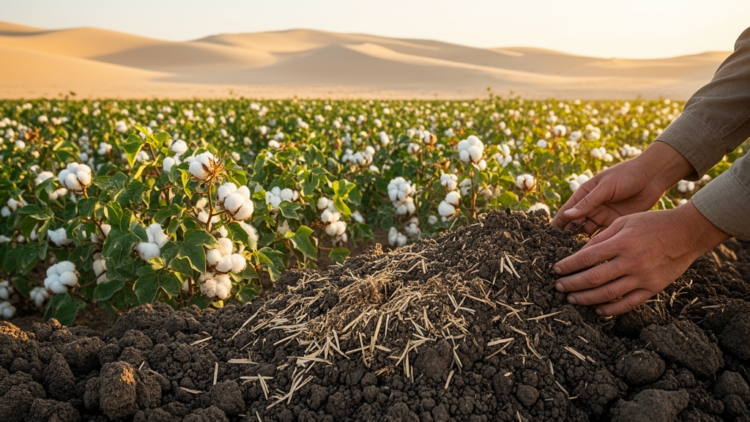Organic Fertilizer Plus Cellulose Additive Rebuilds Sandy Desert Soil and Lifts Cotton Yields in Xinjiang