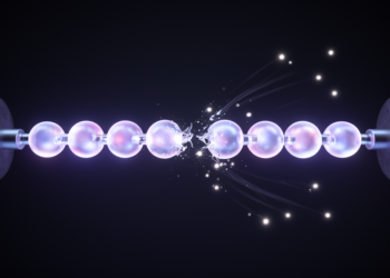 Quantum simulator watches a string snap, revealing a new way particles are born