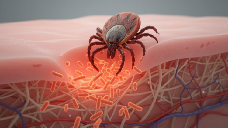 Tick-Borne Rickettsia Reaches Host Skin Within an Hour of a Bite