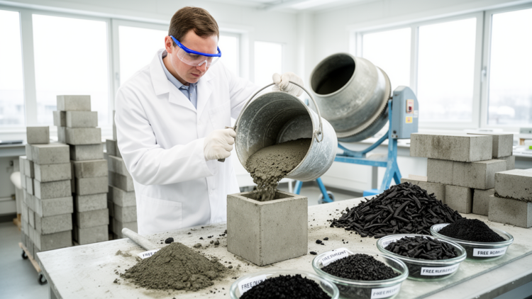 Shredded Tires Meet Cement-Free Concrete: Particle Size Decides Everything