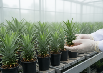 Growth Regulator Paclobutrazol Reshapes Pineapple Plantlets but Spares Survival in Propagation Trial