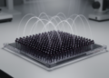 Battery-free liquid crystal chip glows dark when dangerous electromagnetic fields strike