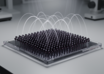Battery-free liquid crystal chip glows dark when dangerous electromagnetic fields strike