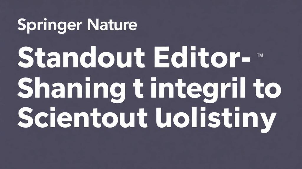 Springer Nature Honors Standout Editors Shaping the Integrity of Scientific Publishing