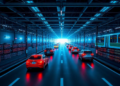 Network Delays Turn Lognormal as Traffic Loads Push Queues Toward Saturation