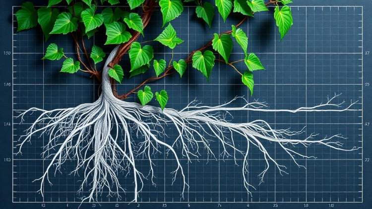 Hidden Blueprint of a Climbing Vine's Roots Revealed, From Absorptive Tips to Armored Transport Highways