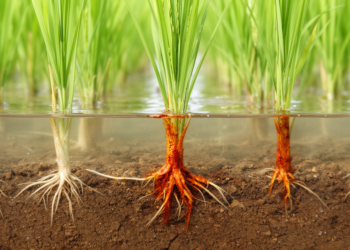 Rust Coats on Rice Roots Turn from Carbon Vaults into Greenhouse Gas Engines