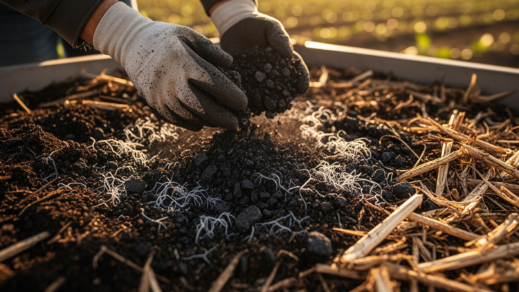 Manganese-Modified Biochar Supercharges Fungi That Turn Farm Waste Into Soil Gold