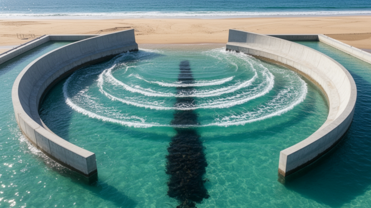 Phase-tuned wave focusing by dual-parabolic breakwaters with a submerged secondary element