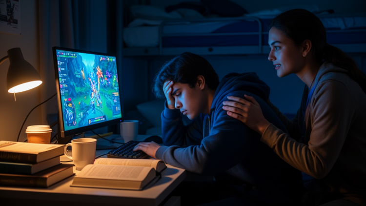 Academic Stress Fuels Gaming Addiction Through Anxiety, Peer Support Buffers It