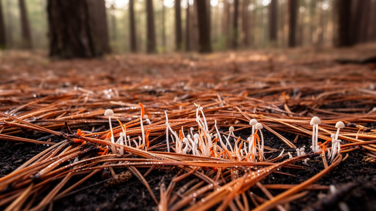 Fire strategies of pines shape which fungi break down their needles
