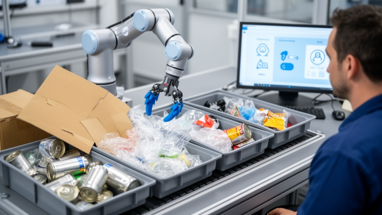 Collaborative Robot Workstation Brings Flexible AI Sorting to Small-Batch Packaging Waste