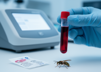 Cell-death proteins in the blood track severity of wasp sting poisoning