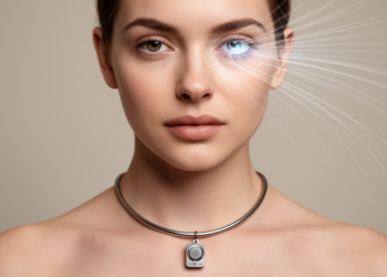 Necklace-to-Eye Magnetic Link Delivers Megabit Data to Smart Contact Lenses