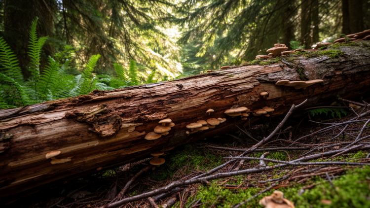 Deadwood Fungi Follow the Tree: Legacy Effects Persist as Logs Break Down