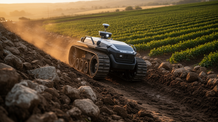 Autonomous farm machines are learning to navigate rugged terrain, but the physics is lagging behind