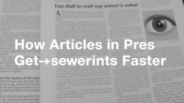 How Articles in Press Get Peer-Reviewed Science Online Faster