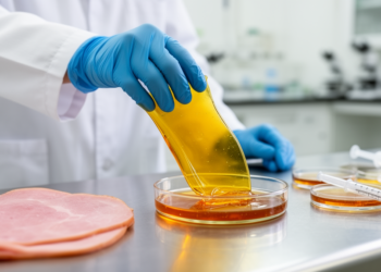 Edible Pectin Films Armed With Bacterial Peptides Wipe Out Listeria in Ham