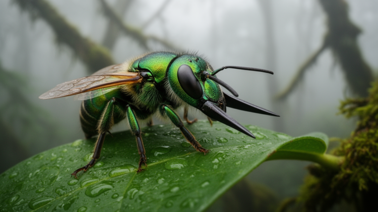 Giant sweat bee with bizarre face weapons discovered in Vietnamese mountains