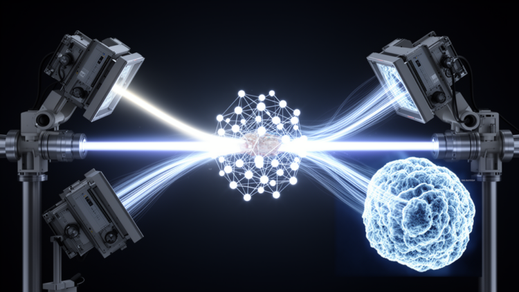 Vision transformer fuses x-ray cameras to beat the space-time trade-off at light sources