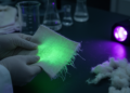 Cotton Waste Becomes a Glowing Tag That Labels Cotton Fibers From the Inside