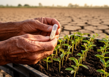 Encapsulated Bacterial Biostimulant Rewires Groundnut Seed Metabolism to Beat Drought