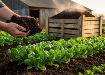 Staged Microbial Consortia Supercharge Cow Manure Composting and Boost Pakchoi Growth