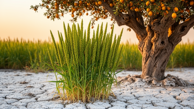 Jujuba tree bacteria help pearl millet thrive in salty soil with less fertilizer