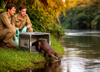 Captive-born Neotropical otters return to the wild in Brazil