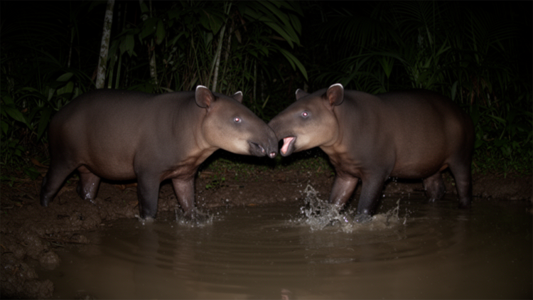 Baird's Tapirs Caught on Camera in Brutal Fights and Secret Whistles at Mexican Watering Holes