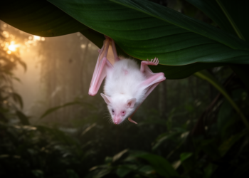 Rare White Bat Spotted in Belize Marks First Leucism Record for Its Entire Family