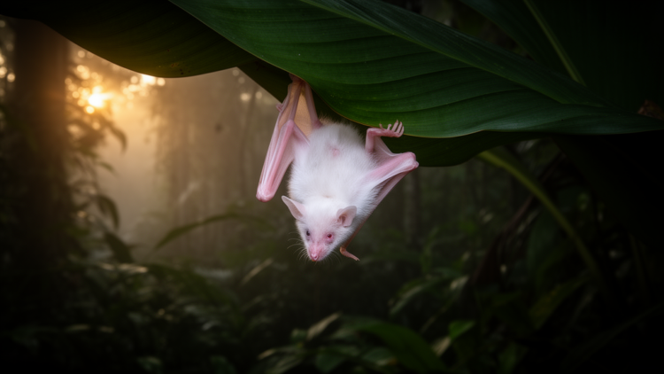 Rare White Bat Spotted in Belize Marks First Leucism Record for Its Entire Family