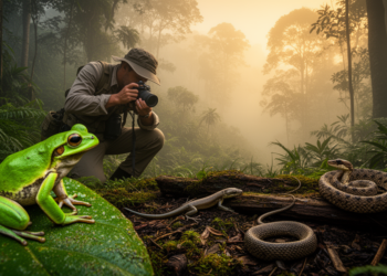 Isolated Malaysian hill reveals 55 reptile and amphibian species before forests vanish