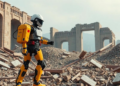 Rescue Robots Learn to Map Collapsing Ruins in 4D While Sharing Almost Nothing