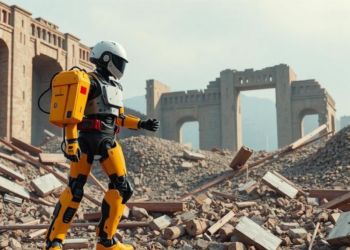 Rescue Robots Learn to Map Collapsing Ruins in 4D While Sharing Almost Nothing